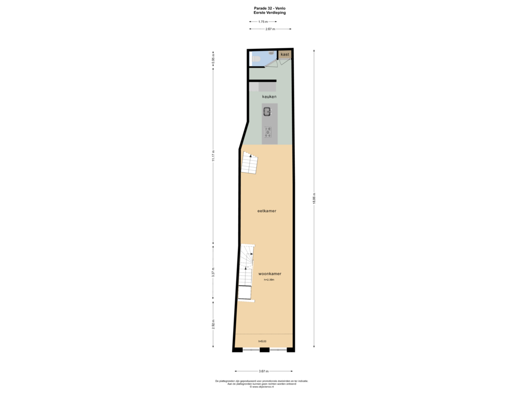 View floorplan of Eerste Verdieping of Parade 32-32 A