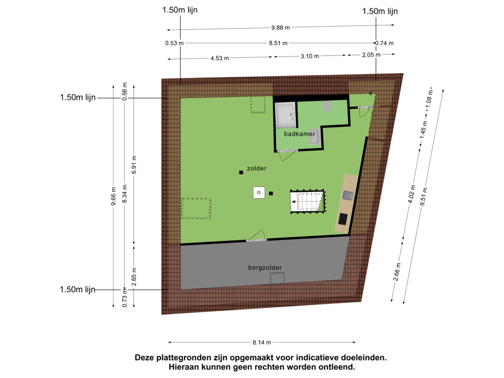 Bekijk plattegrond van 1e verdieping van Foarstrjitte 34