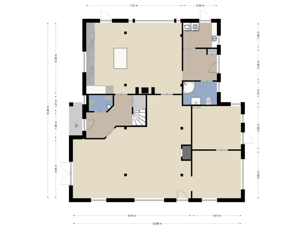 View floorplan of Begane grond of Hazenhutweg 16