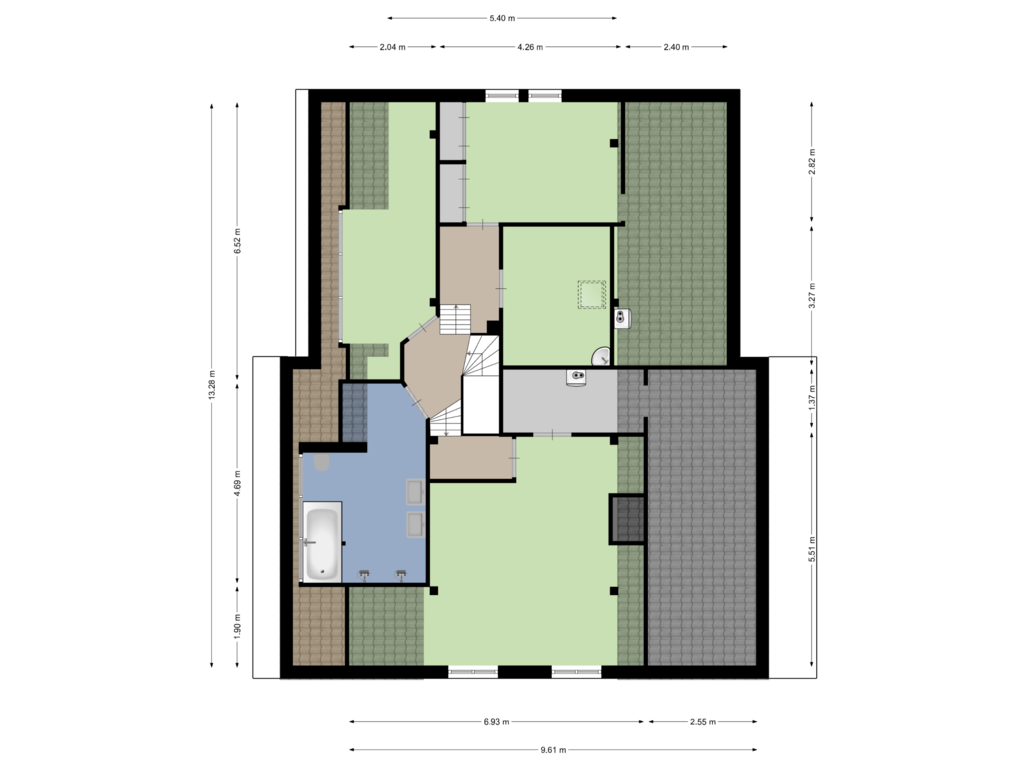 View floorplan of Eerste verdieping of Hazenhutweg 16