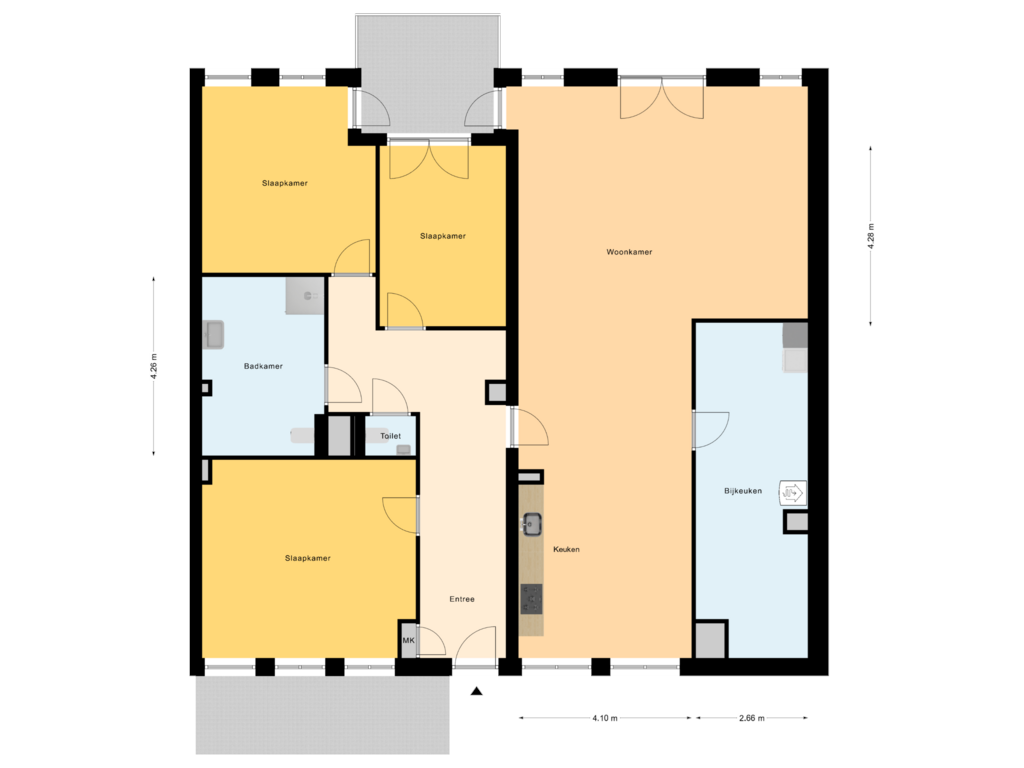 Bekijk plattegrond van Appartement 3 van De Pollenbrink 56