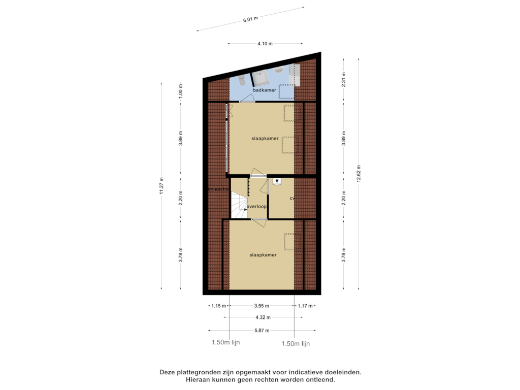 View floorplan of 1e verdieping of Emmastraat 35