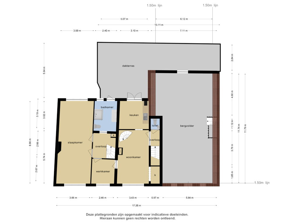 View floorplan of 1e verdieping of Joannes Antonides van der Goeskade 41