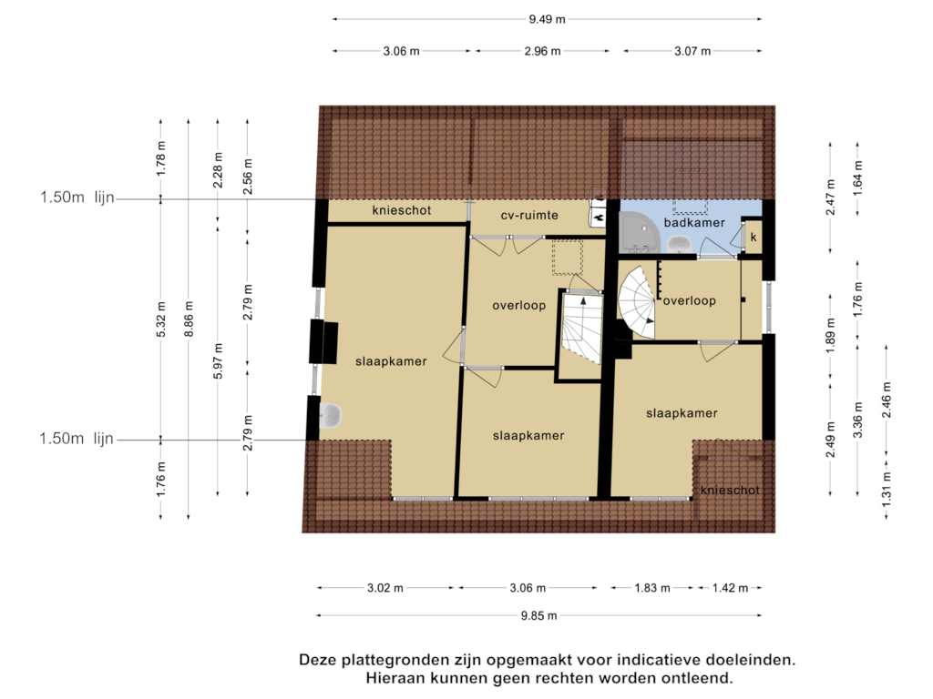 View floorplan of 2e verdieping of Joannes Antonides van der Goeskade 41