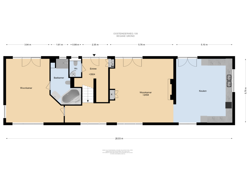 View floorplan of Begane Grond of Oosteinderweg 109-WS 1