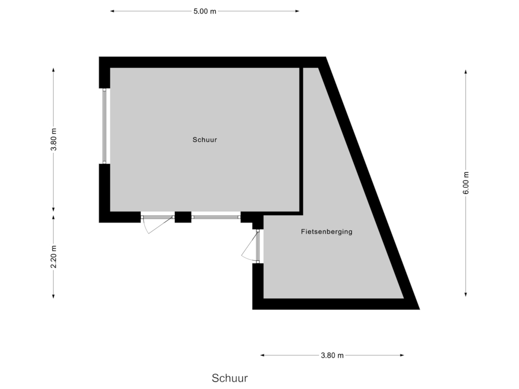 Bekijk plattegrond van Schuur van Chaamseweg 15