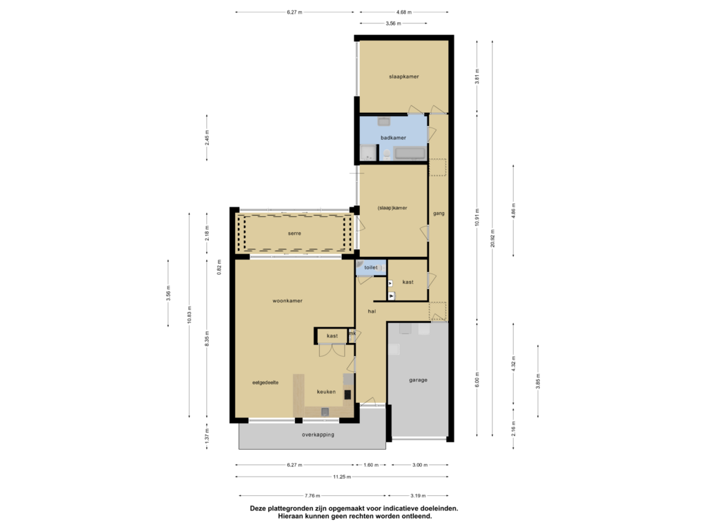 View floorplan of bungalow of Klavecimbellaan 18