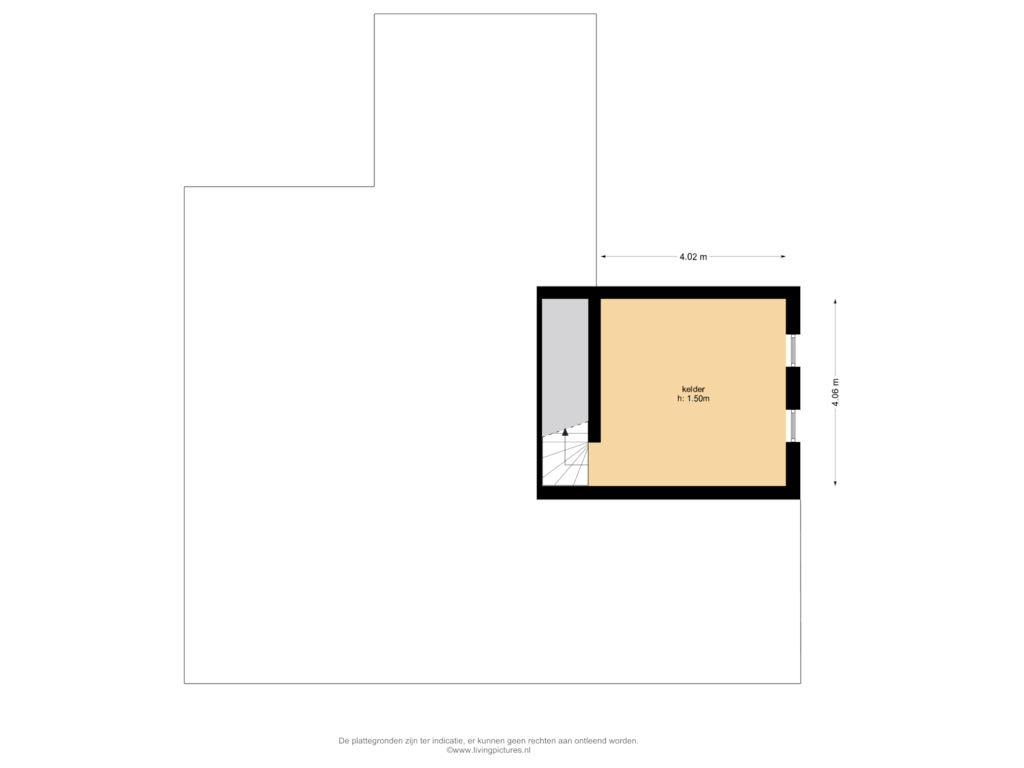 View floorplan of kelder of Meerten Verhoffstraat 5