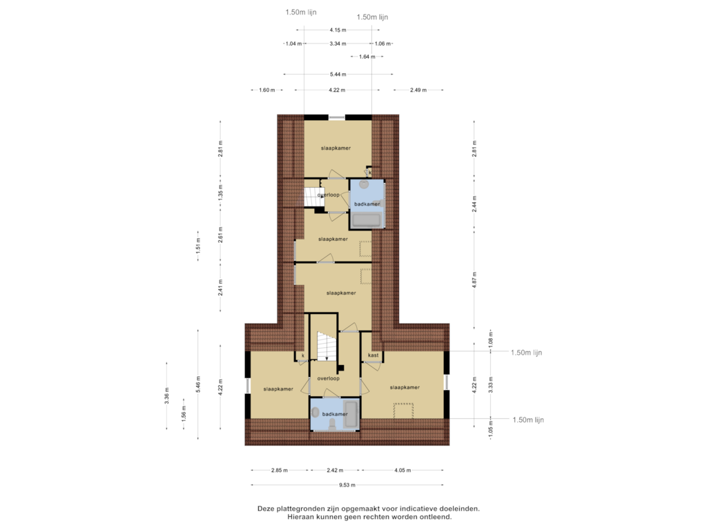 View floorplan of 1e verdieping of Knollenhaarweg 7-124