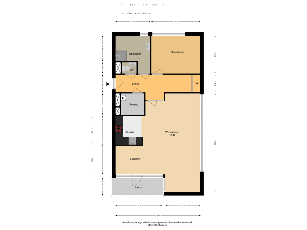 Bekijk plattegrond van Appartement van Dokter Van Dongenkade 23