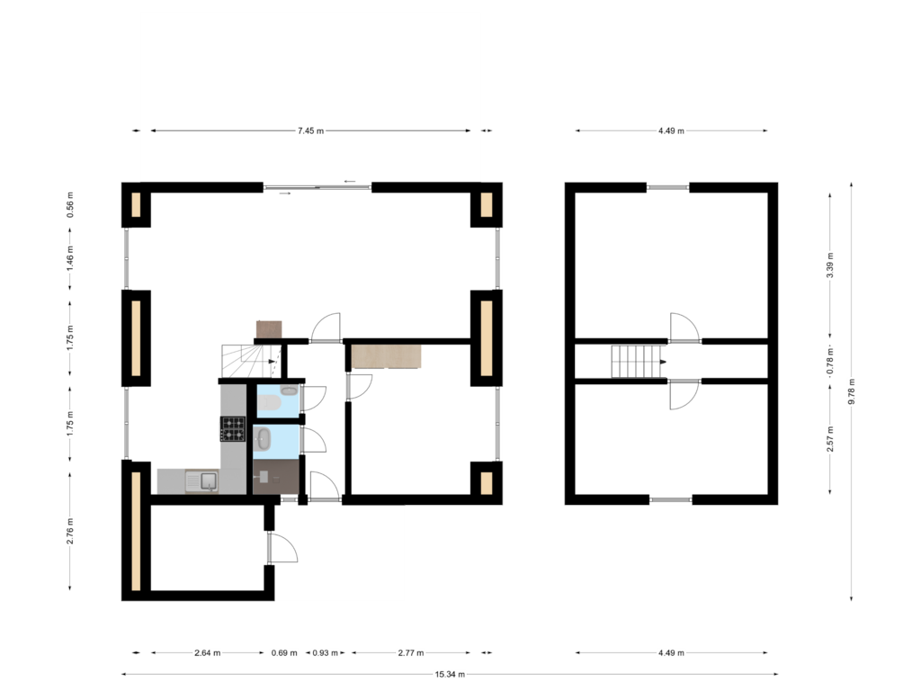 View floorplan of 2D of Heidestraat 103-10