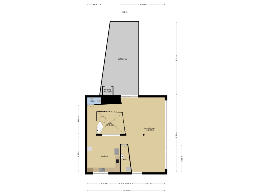 View floorplan of 1e verdieping of Wittgensteinlaan 141