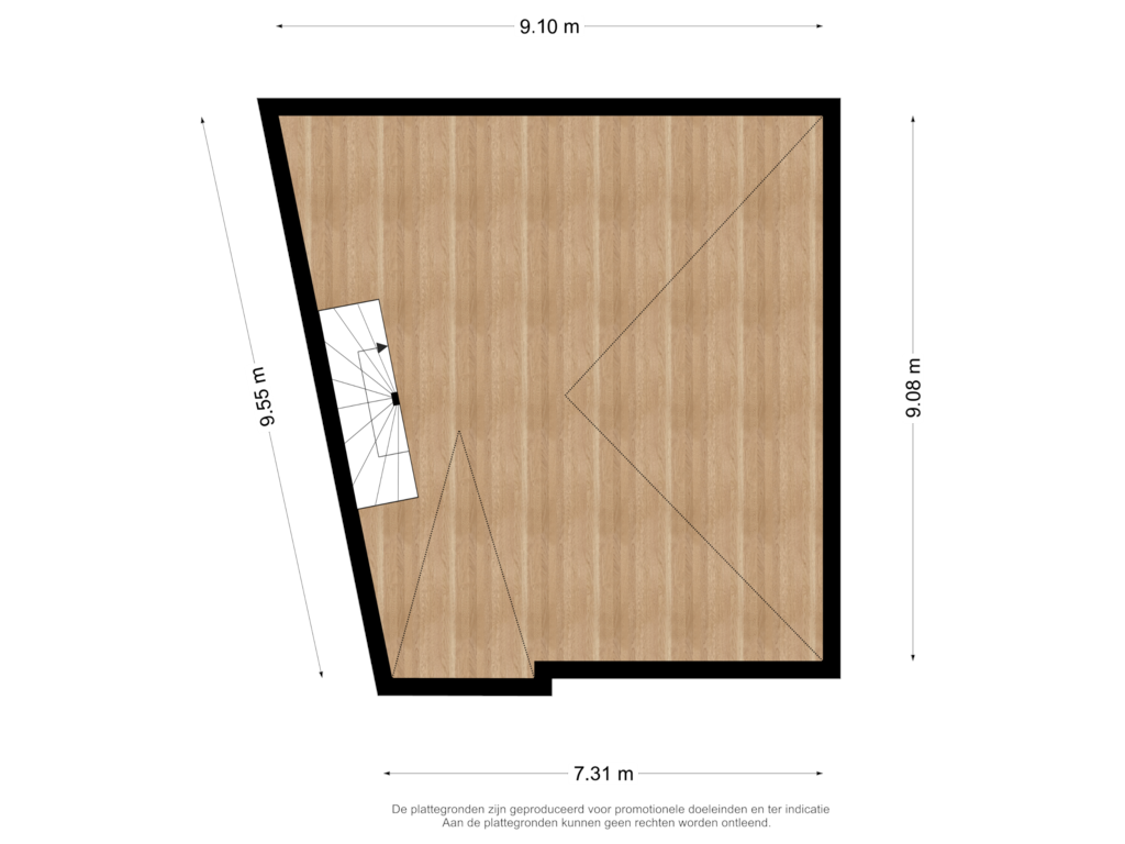 View floorplan of Tweede verdieping of Kerkstraat 5