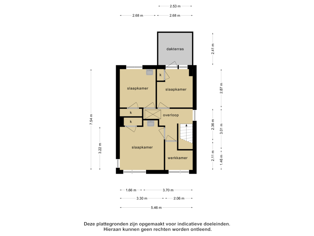 View floorplan of 1e verdieping of Almelosestraat 48