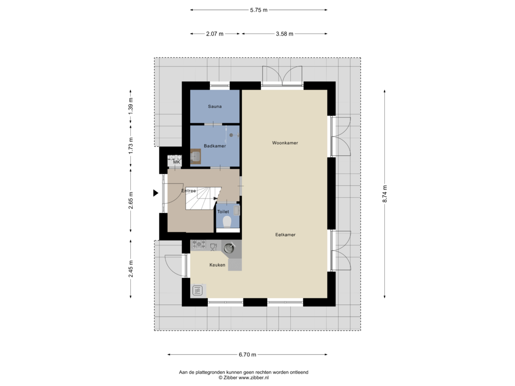 Bekijk plattegrond van Begane grond van Noorder Sandt 6-11