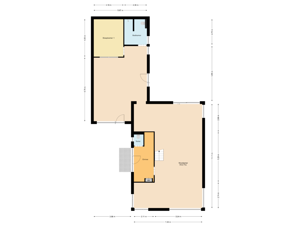 View floorplan of Begane Grond of Zevensterstraat 34