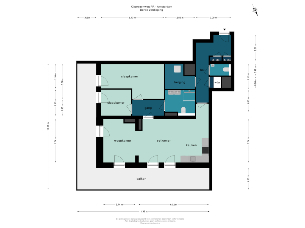 Bekijk plattegrond van Derde Verdieping van Up North Park Ph (Bouwnr. P2-12)