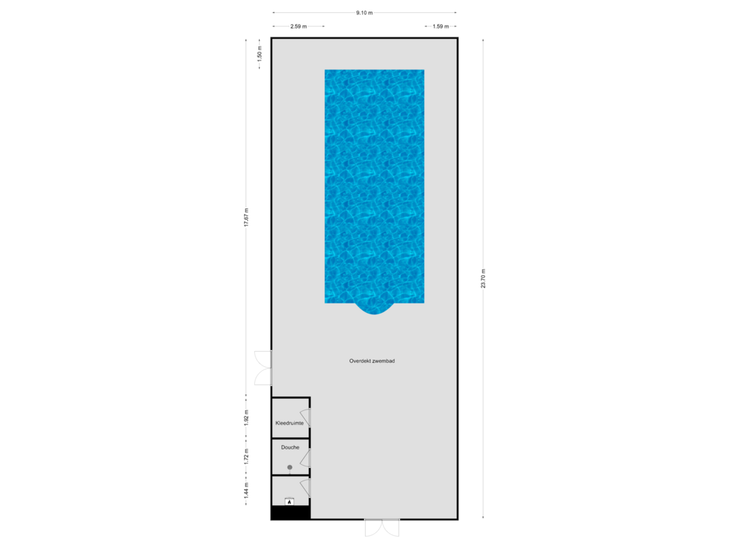 Bekijk plattegrond van BIJGEBOUW MET BINNENZWEMBAD van Molenstraat 141