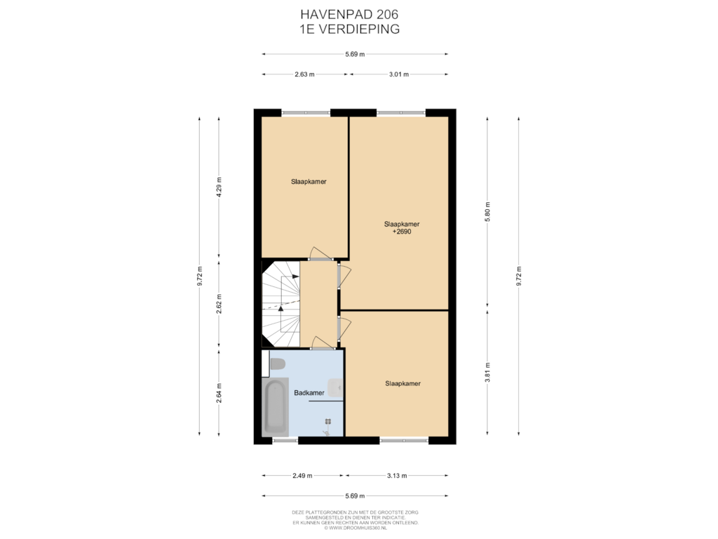 Bekijk plattegrond van 1E Verdieping van Havenpad 206