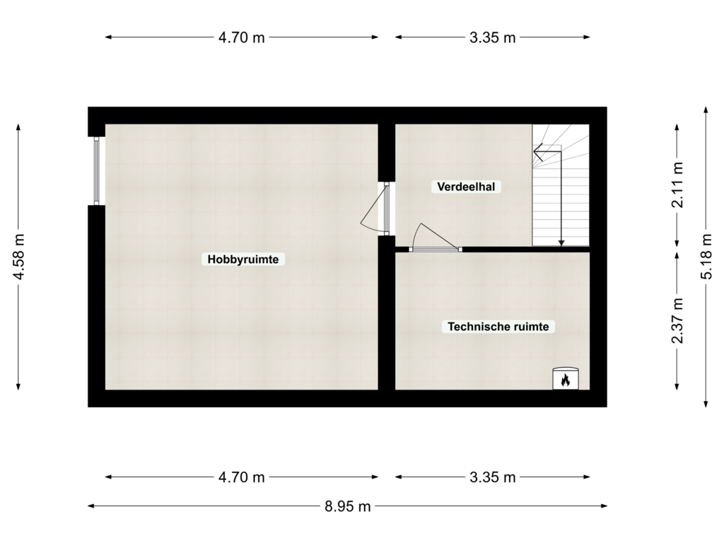 Bekijk plattegrond van Souterrain van Exdel 38