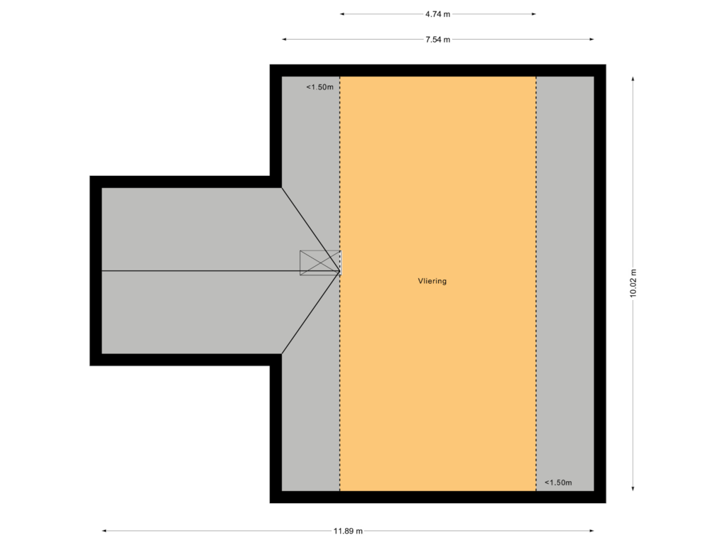 View floorplan of Vliering - Overloop of Weelweg 19-A