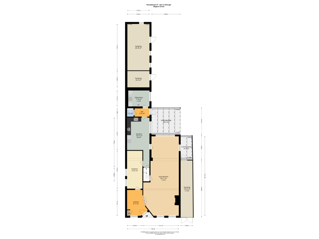 View floorplan of BEGANE GROND of Kanaalstraat 27