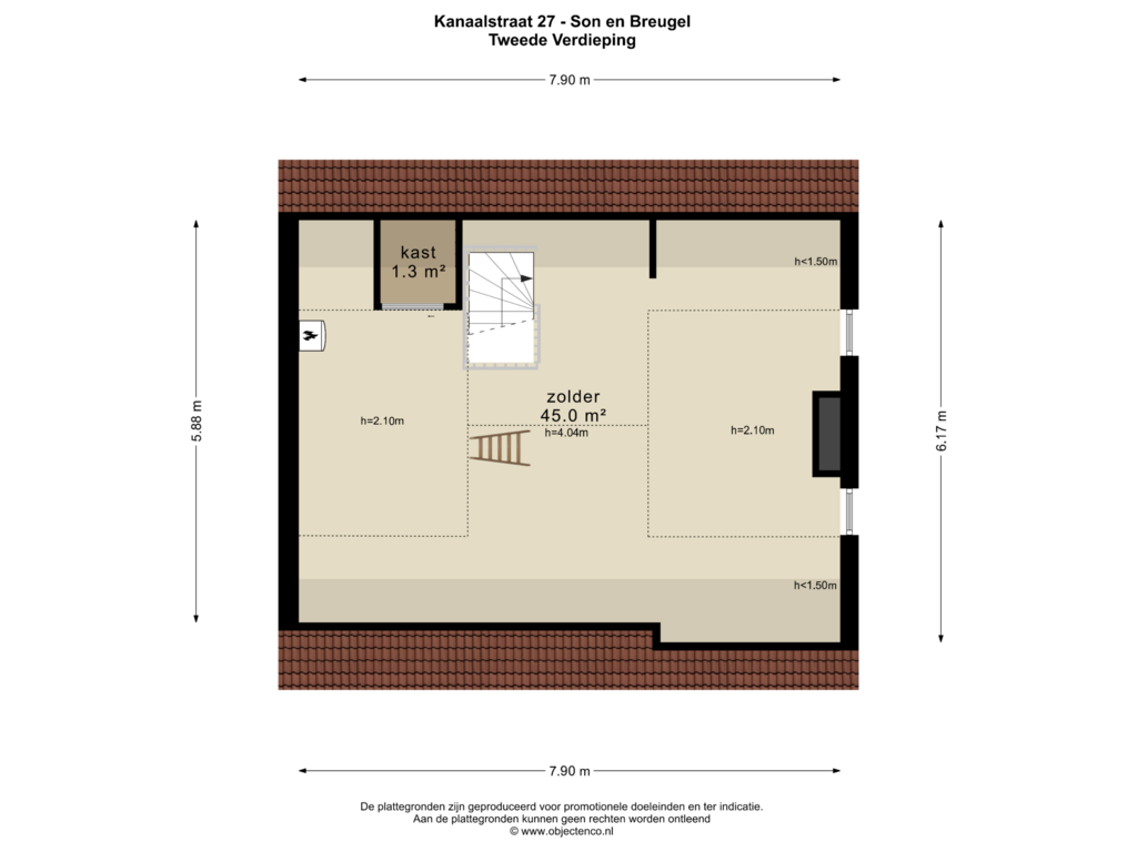 View floorplan of TWEEDE VERDIEPING of Kanaalstraat 27