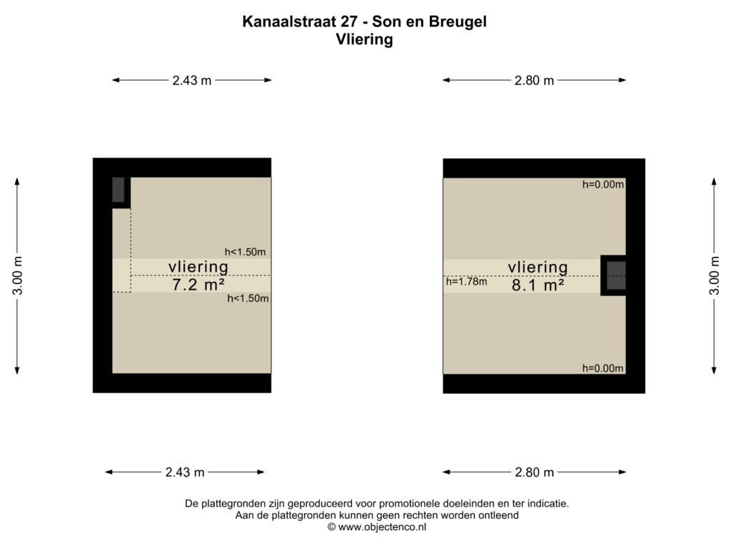 View floorplan of DERDE VERDIEPING of Kanaalstraat 27