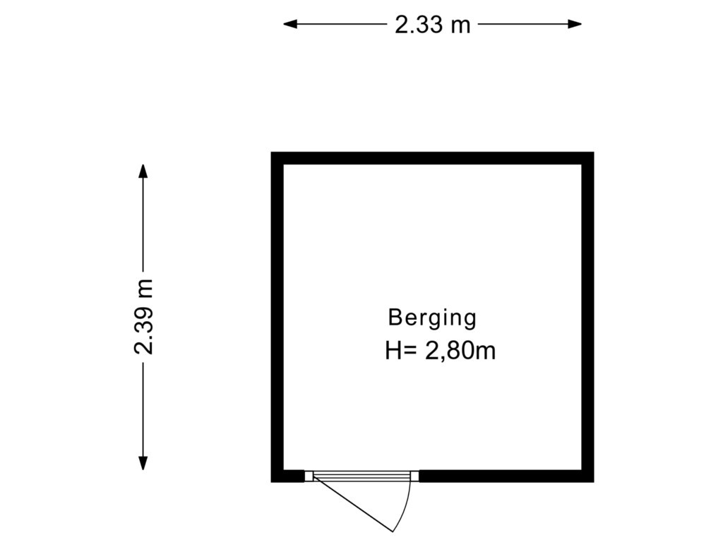 Bekijk plattegrond van Berging van Nassaukade 21-Q