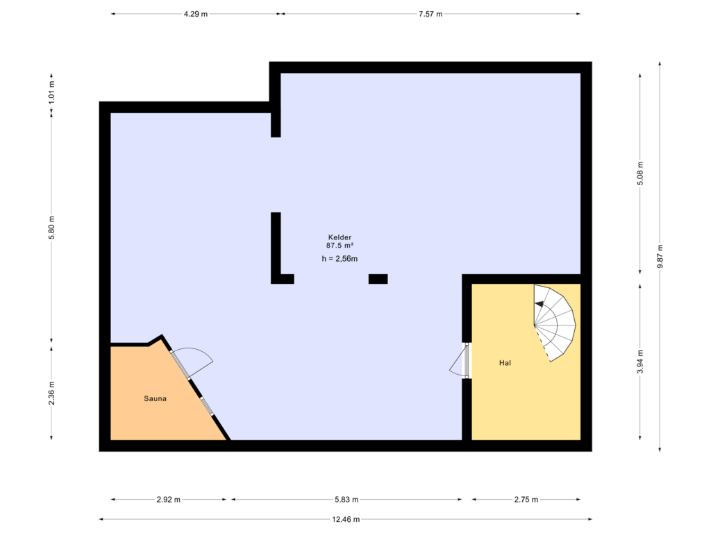 Bekijk plattegrond van Kelder van Hoge Eng-Oost 36