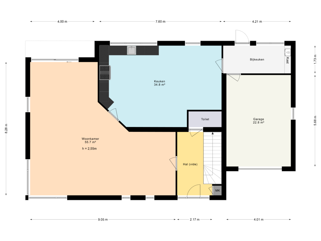 Bekijk plattegrond van Begane grond van Hoge Eng-Oost 36