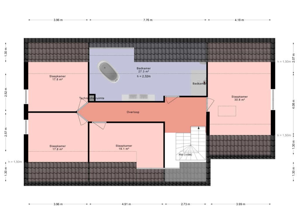 Bekijk plattegrond van Eerste verdieping van Hoge Eng-Oost 36