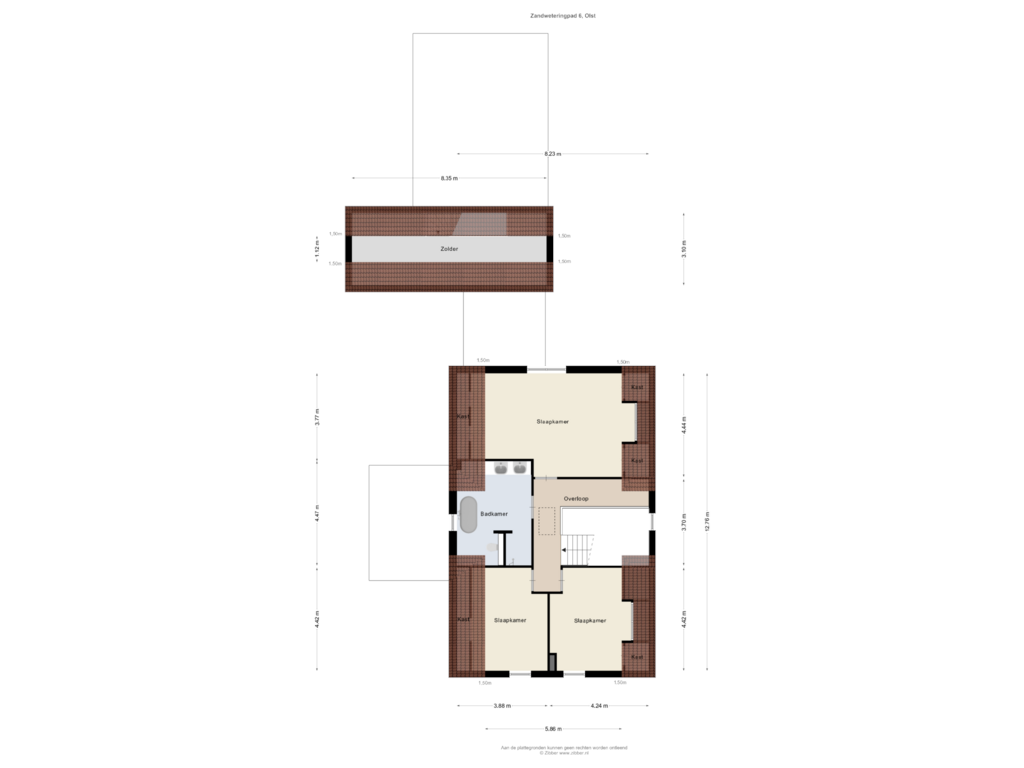 Bekijk plattegrond van Eerste verdieping van Zandweteringpad 6