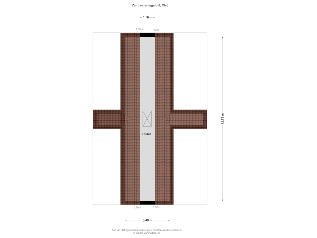 Bekijk plattegrond van Zolder van Zandweteringpad 6