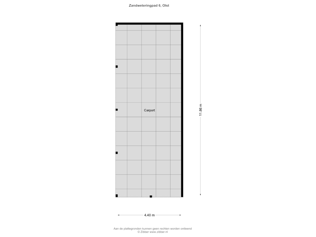 Bekijk plattegrond van Carport van Zandweteringpad 6