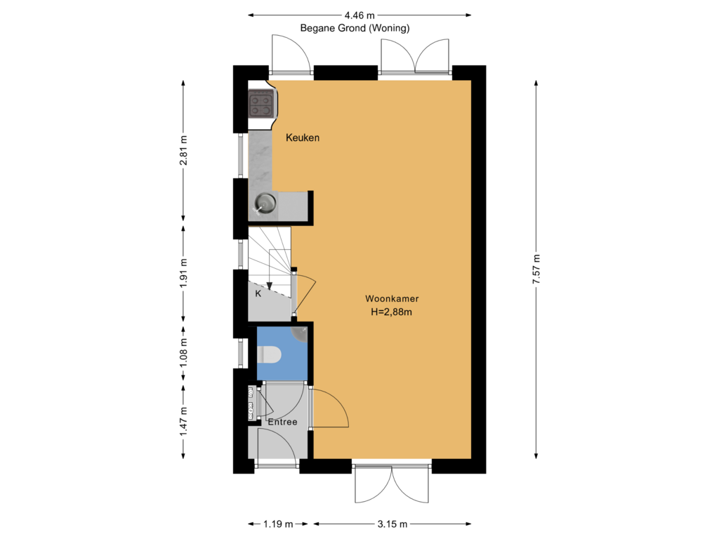 Bekijk plattegrond van Begane Grond (Woning) van Oostblok 60