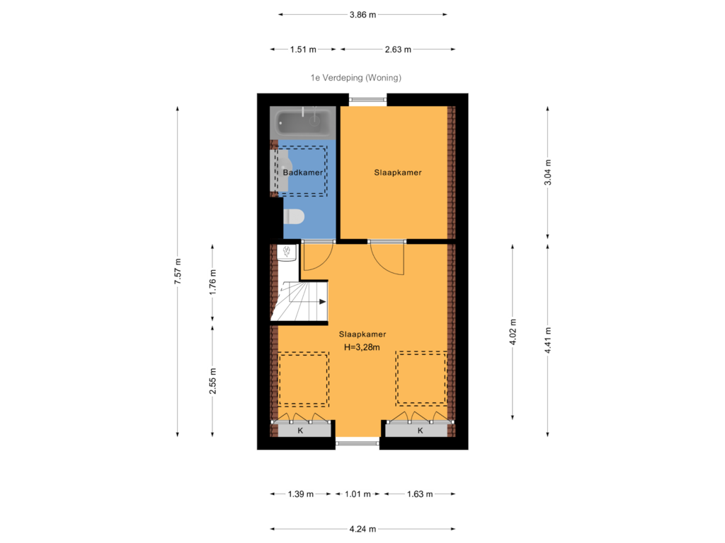 Bekijk plattegrond van 1e Verdieping (Woning) van Oostblok 60