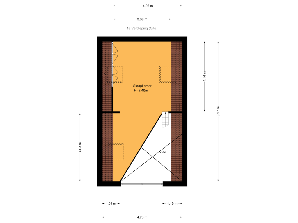 Bekijk plattegrond van 1e Verdieping (Tuinhuis) van Oostblok 60