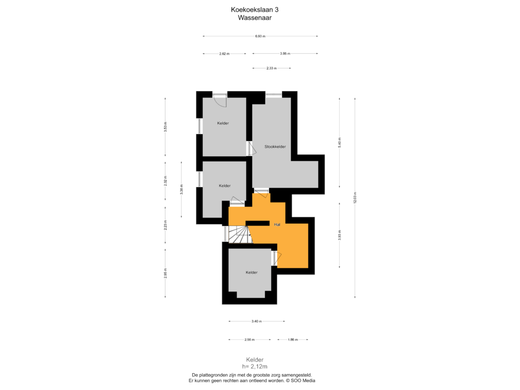 Bekijk plattegrond van Kelder van Koekoekslaan 3