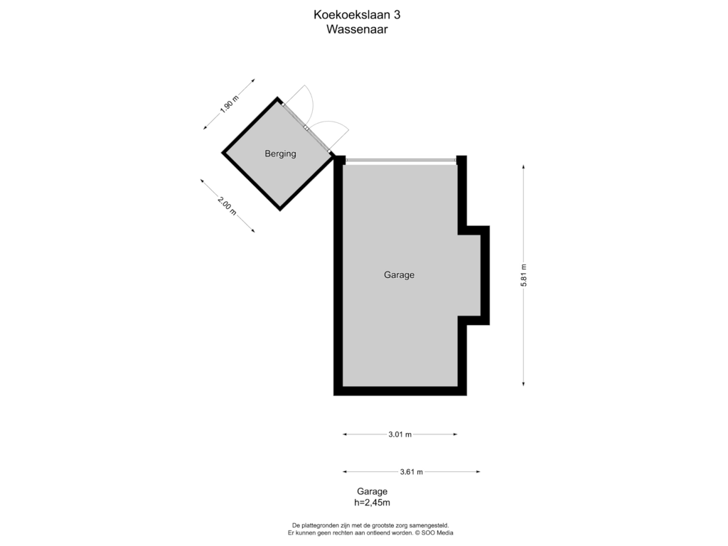 Bekijk plattegrond van Garage van Koekoekslaan 3