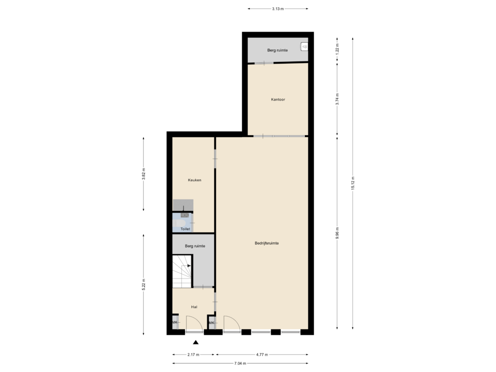 Bekijk plattegrond van Begane vloer van Peijerstraat 8