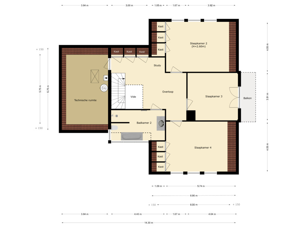 Bekijk plattegrond van eerste verdieping van De Meutelaer 1