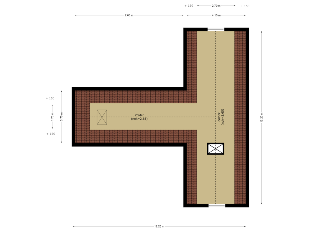 Bekijk plattegrond van zolder van De Meutelaer 1