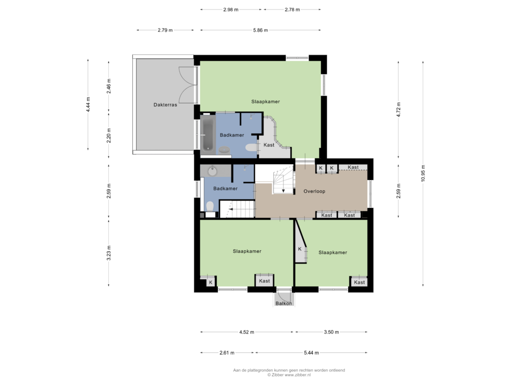 View floorplan of Eerste verdieping of Parklaan 41