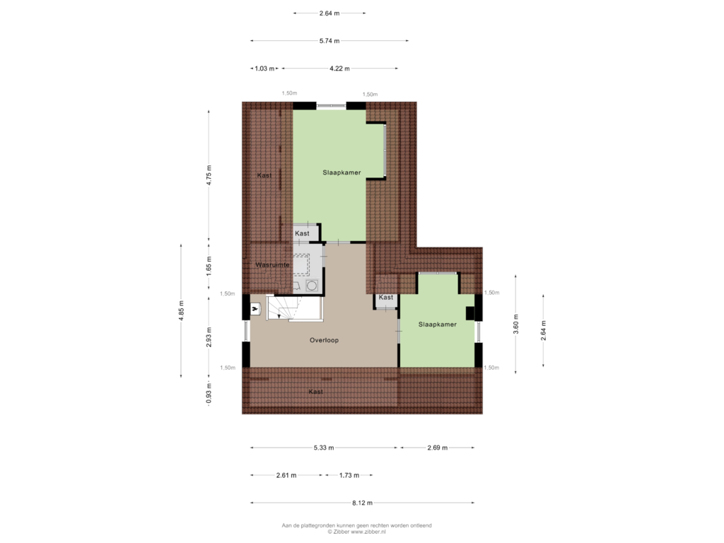 View floorplan of Tweede verdieping of Parklaan 41