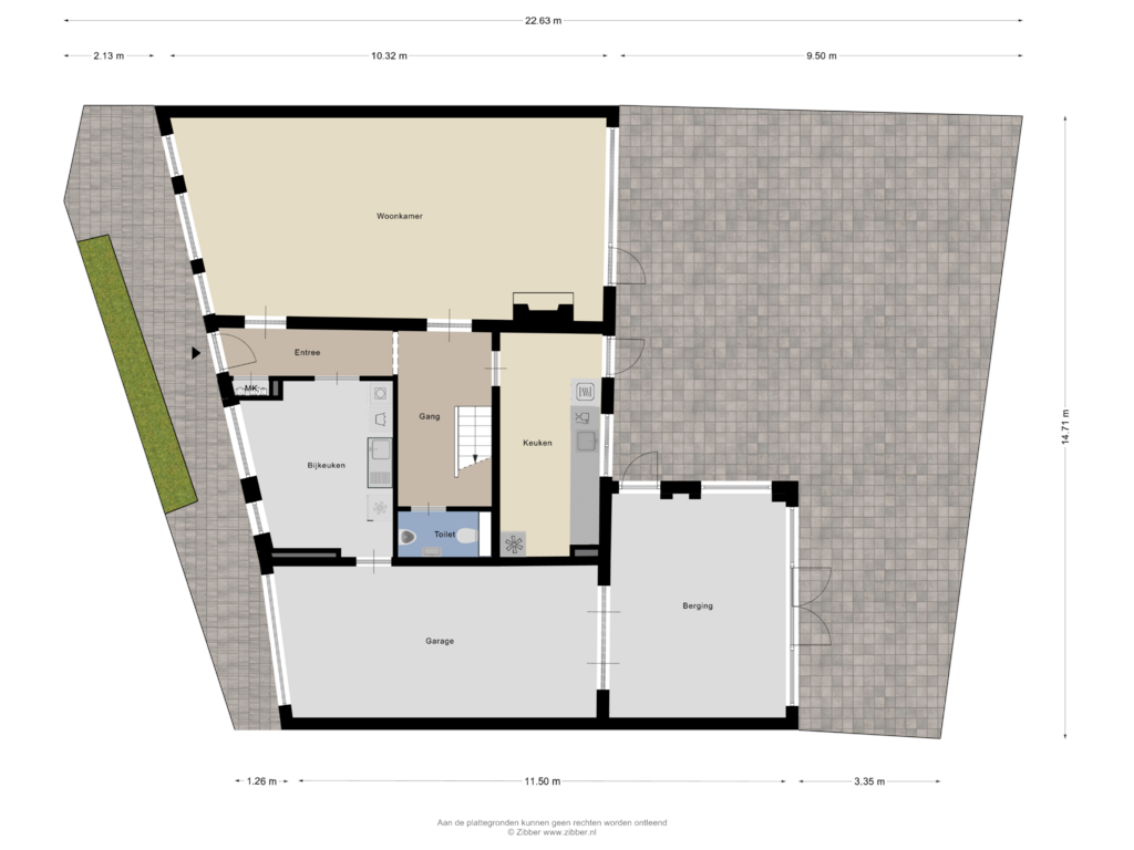 Bekijk plattegrond van Begane grond Tuin van Hoge Rijndijk 12