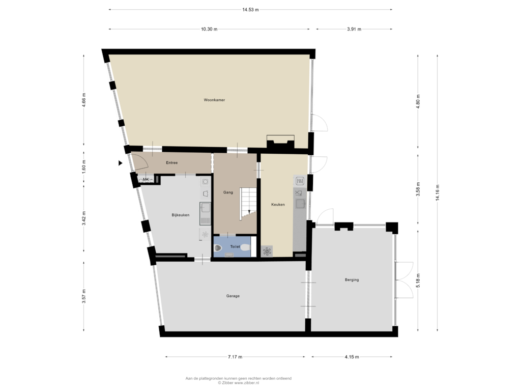 Bekijk plattegrond van Begane grond van Hoge Rijndijk 12