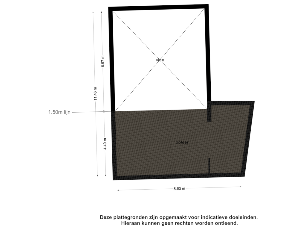 Bekijk plattegrond van 1e verdieping   Vliering van Europalaan 116