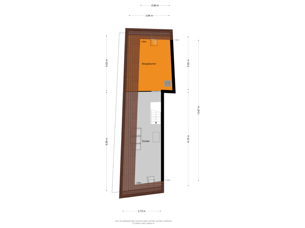 Bekijk plattegrond van Derde verdieping van Lage Markt 71