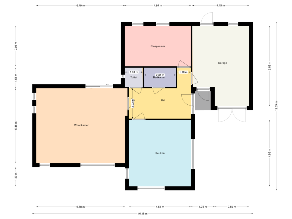 View floorplan of Begane grond of Oosterhulst 49-A